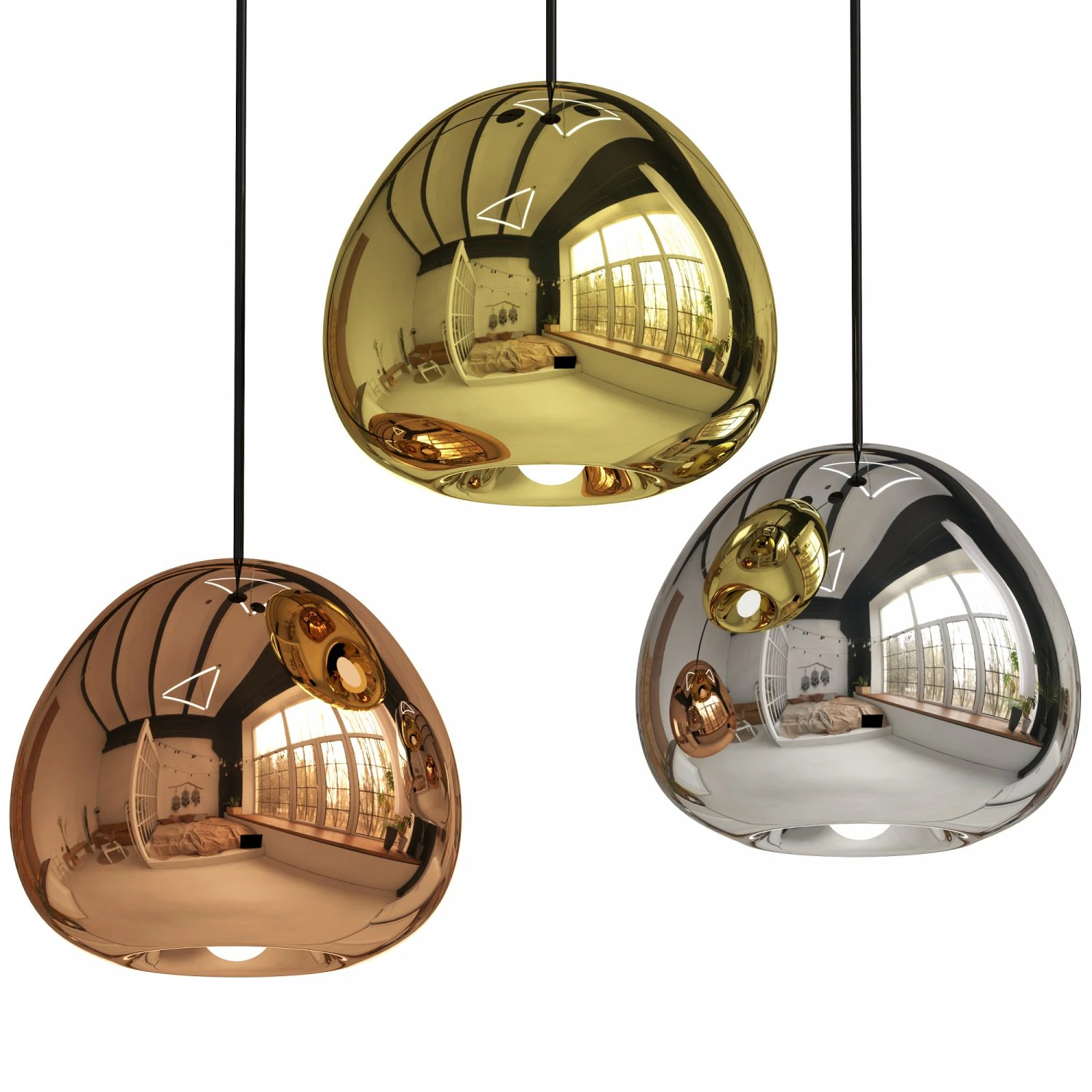 Pendant lamp Void Light 15 cm Silver 3D Model .c4d .max .obj .3ds .fbx .stl .blend 