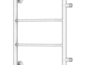 Wodny wieszak na ręczniki EWRIKA Safo BR1 60x40 z przyłączem bocznym 50 Model 3D