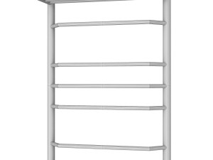 Water heated towel rail EWRIKA Sappho BR3 80x50 with shelf chrome 3D Model