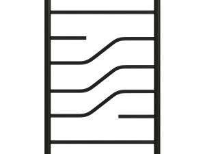 Water heated towel rail Secado Rivoli 100x50 matte black Model 3D