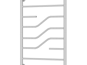 Water heated towel rail Secado Rivoli 100x50 matte black Model 3D