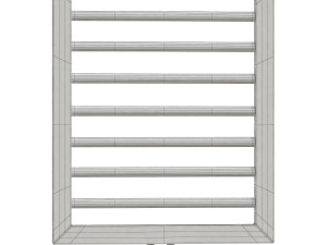 Water heated towel rail Zehnder Subway SUBI 060 045 stainless steel Modelo 3D