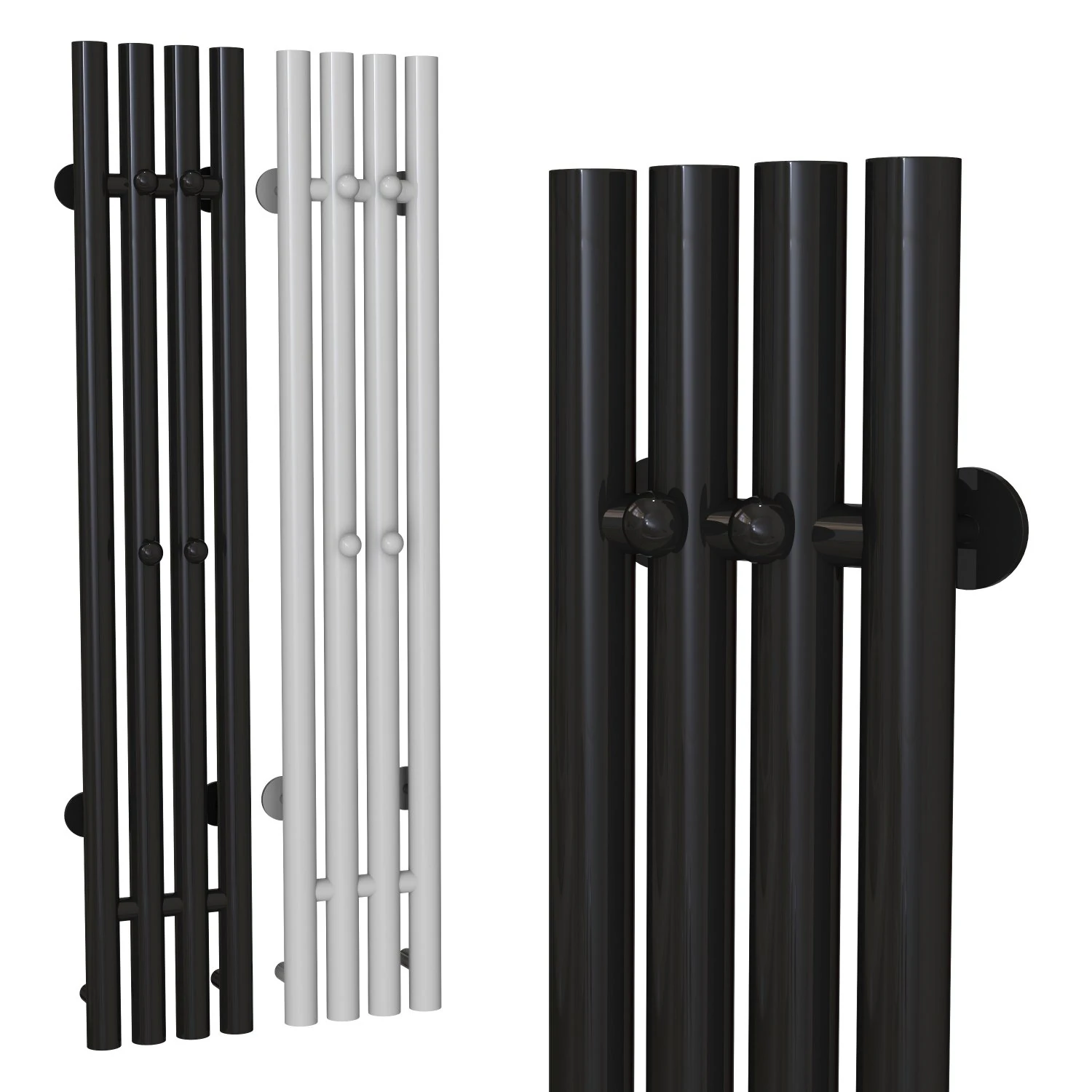 Electric towel warmer EWRIKA Penelope V 120x15 black matte vertical narrow with thermostat 3D Model .c4d .max .obj .3ds .fbx .stl .blend 