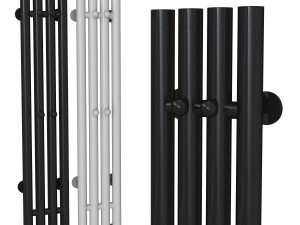 Electric towel warmer EWRIKA Penelope V 120x15 black matte vertical narrow with thermostat 3D Model