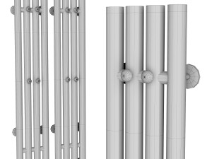Electric towel warmer EWRIKA Penelope V 120x15 black matte vertical narrow with thermostat 3D Model