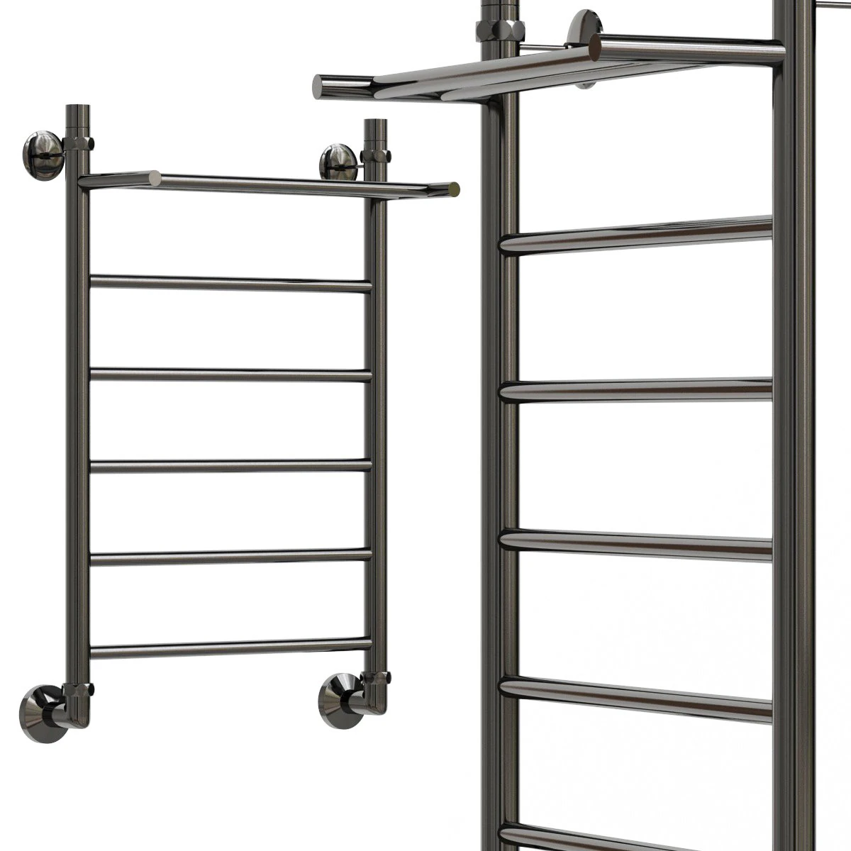 Water heated towel rail EWRIKA Sappho FP 80x50 black matte 3D Model .c4d .max .obj .3ds .fbx .stl .blend 