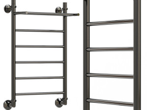 Water heated towel rail EWRIKA Sappho FP 80x50 black matte 3D Model