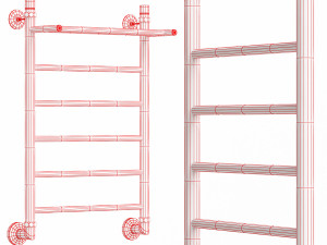 Water heated towel rail EWRIKA Sappho FP 80x50 black matte 3D-Modell