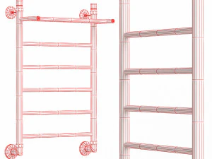 Water heated towel rail EWRIKA Sappho FP 80x50 black matte 3D Model