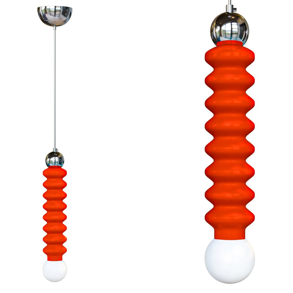 Modern White Pendant Light with Adjustable Cord Length for 3D Model .c4d .max .obj .3ds .fbx .stl .blend 