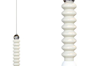 Modern White Pendant Light with Adjustable Cord Length for 3D Model