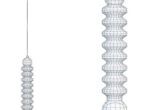 Modern White Pendant Light with Adjustable Cord Length for 3D Model