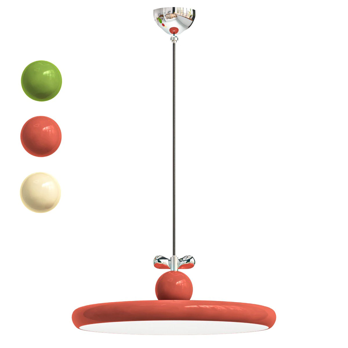 Modern Metal Pendant with White Acrylic Shade and Adjustable 3D Model .c4d .max .obj .3ds .fbx .stl .blend