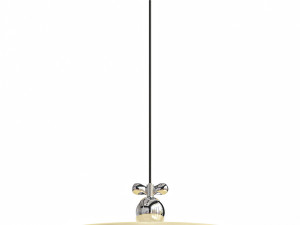 Modern Metal Pendant with White Acrylic Shade and Adjustable 3D Model