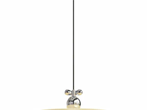 Modern Metal Pendant with White Acrylic Shade and Adjustable 3D Model