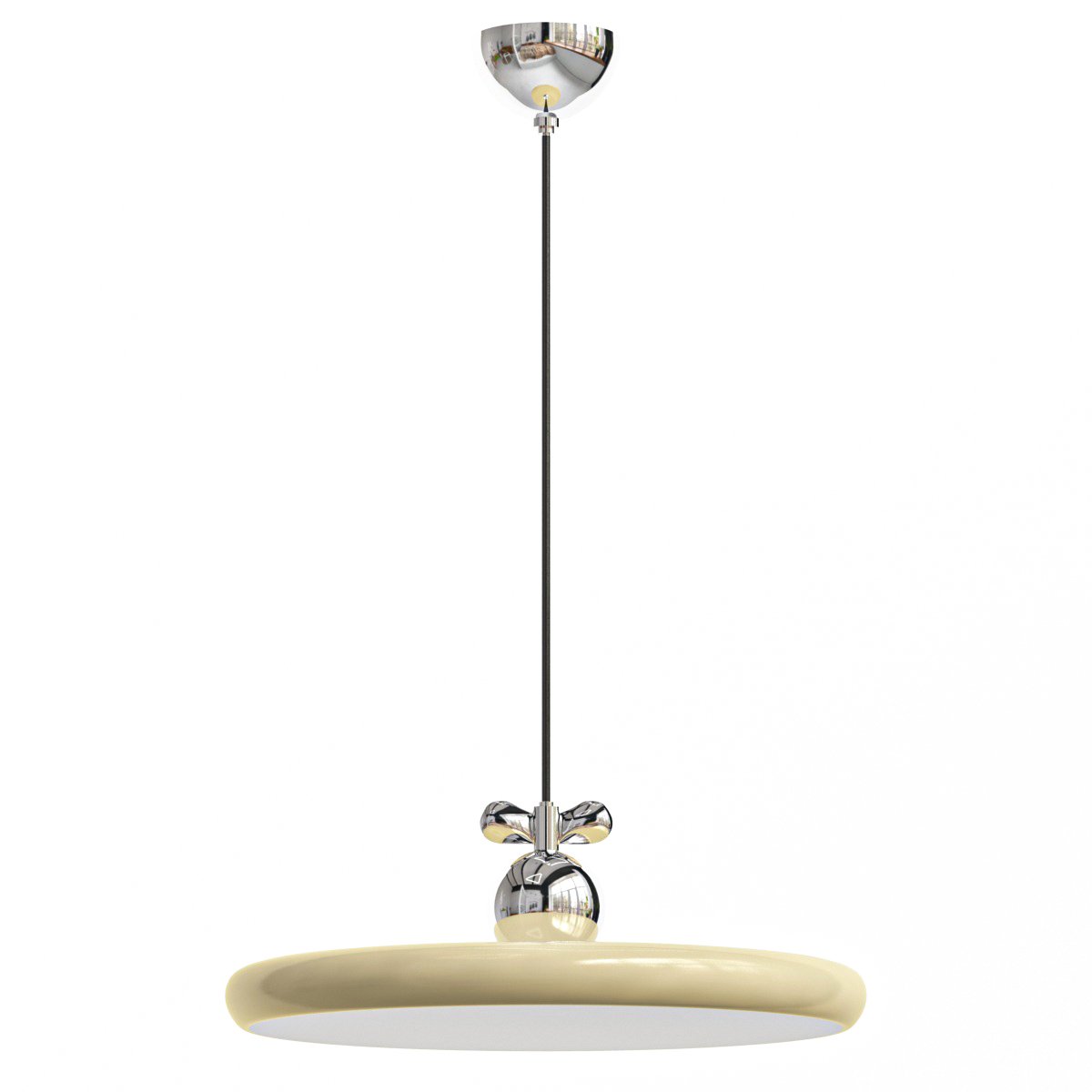 Modern Metal Pendant with White Acrylic Shade and Adjustable 3D