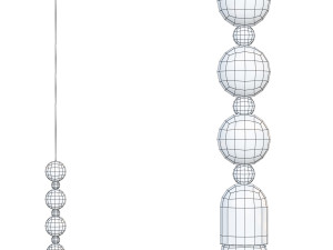 Modern Metal Pendant Light with Adjustable Hanging Length and Round Canopy Shape 3D 모델