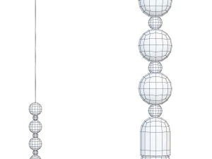 Modern Metal Pendant Light with Adjustable Hanging Length and Round Canopy Shape 3D Model