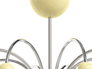 Modern Globe Chandelier with White Glass Shade and Adjustable Hanging Length for Residential Use Modèle 3D