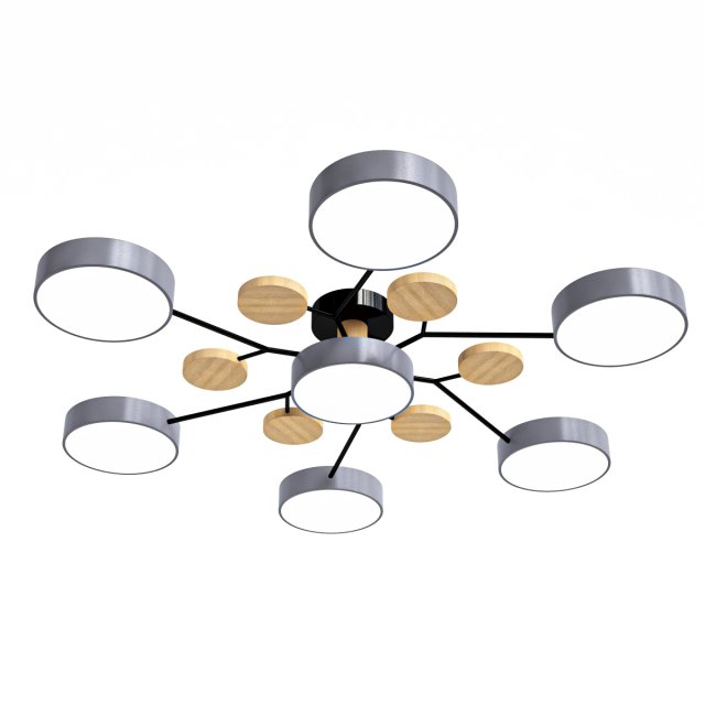Macaron Molecular LED Ceiling Fixture Metal Living Room Semi Flush Mount Light 3Dモデル .c4d .max .obj .3ds .fbx .stl .blend 