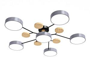 Macaron Molecular LED Ceiling Fixture Metal Living Room Semi Flush Mount Light 3Dモデル