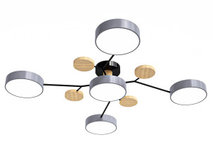 Macaron Molecular LED Ceiling Fixture Metal Living Room Semi Flush Mount Light 3Dモデル