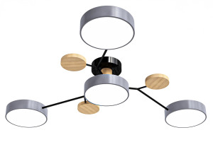 Macaron Molecular LED Ceiling Fixture Metal Living Room Semi Flush Mount Light 3Dモデル
