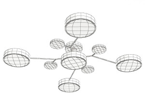 Macaron Molecular LED Ceiling Fixture Metal Living Room Semi Flush Mount Light 3Dモデル