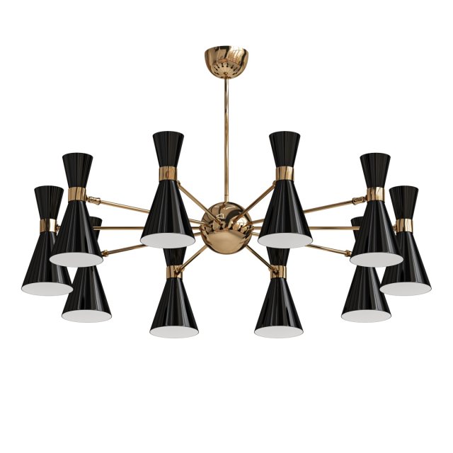 Ceiling chandelier with rotating shades 6 shades White Modèle 3D .c4d .max .obj .3ds .fbx .stl .blend 