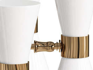 Ceiling chandelier with rotating shades 6 shades White Modèle 3D
