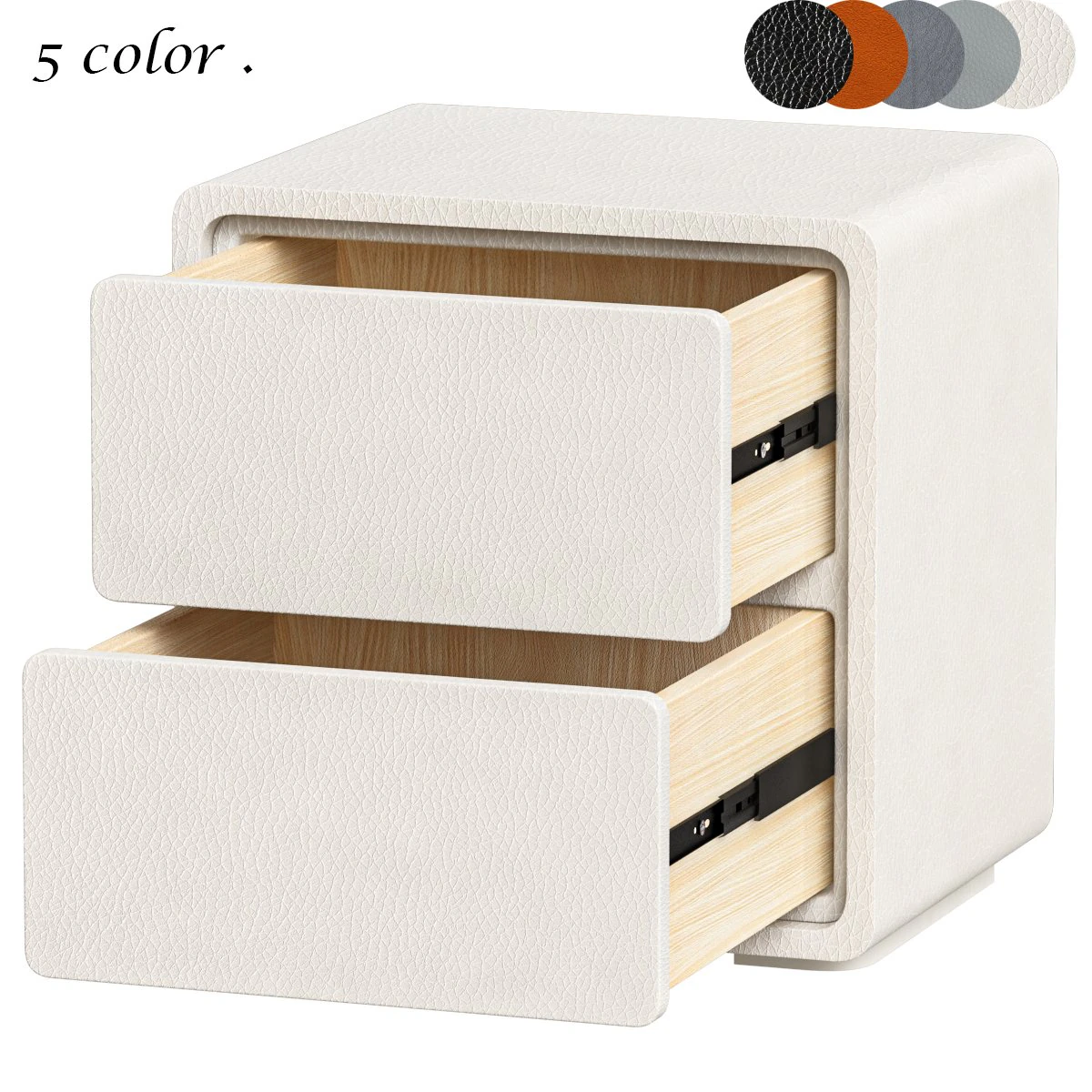 Modern Wood Nightstand with 2 Drawers Small and Stylish Bedroom Storage 3D Model .c4d .max .obj .3ds .fbx .stl .blend 