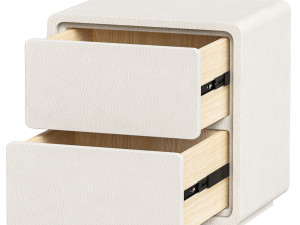 Modern Wood Nightstand with 2 Drawers Small and Stylish Bedroom Storage 3Dモデル