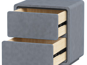Modern Wood Nightstand with 2 Drawers Small and Stylish Bedroom Storage 3D Model