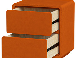 Modern Wood Nightstand with 2 Drawers Small and Stylish Bedroom Storage 3D Model