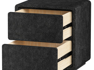 Modern Wood Nightstand with 2 Drawers Small and Stylish Bedroom Storage 3D Model
