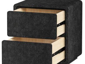 Modern Wood Nightstand with 2 Drawers Small and Stylish Bedroom Storage 3D Model