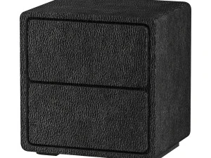 Modern Wood Nightstand with 2 Drawers Small and Stylish Bedroom Storage 3D Model