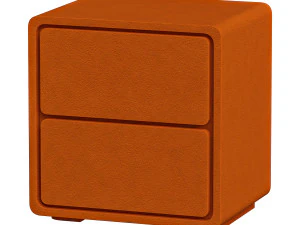 Modern Wood Nightstand with 2 Drawers Small and Stylish Bedroom Storage 3D Model