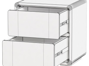 Modern Wood Nightstand with 2 Drawers Small and Stylish Bedroom Storage 3D Model