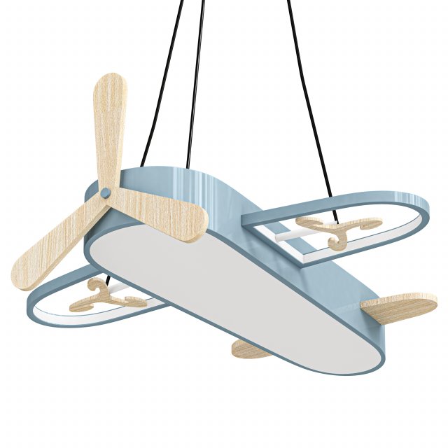 Childrens Plane Shaped Hanging Lamp Acrylic Bedroom LED Chandelier Modello 3D .c4d .max .obj .3ds .fbx .stl .blend 