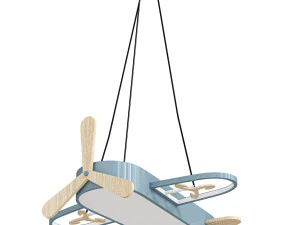 L&acirc;mpada suspensa em formato de avi&atilde;o infantil lustre acr&iacute;lico para quarto LED Modelo 3D