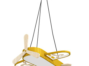 L&acirc;mpada suspensa em formato de avi&atilde;o infantil lustre acr&iacute;lico para quarto LED Modelo 3D