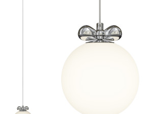 Modern Silver Pendant Light with Adjustable Hanging Length and White Glass Shade Modelo 3D