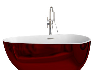 Elegant Modern Oval Freestanding Acrylic Bathtub with Soaking Function and Convenient Drain Assembly 3D मॉडल