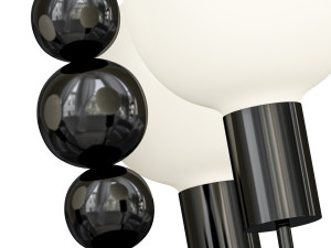 Modern Black Globe Chandelier White Glass Shades Adjustable Hanging Length Modello 3D