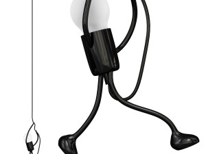Black Geometric Pendant Light with Adjustable Cord and Modern Style 3D Model