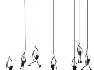 Black Geometric Pendant Light with Adjustable Cord and Modern Style 3D Model