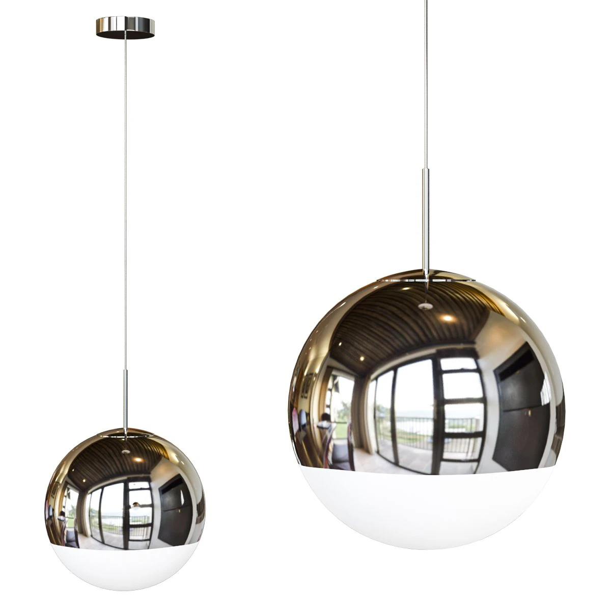 Lumin&aacute;ria de teto pendente globo Simplicity Metal 1 luz ChromeGold lumin&aacute;ria de teto suspensa Modelo 3D .c4d .max .obj .3ds .fbx .stl .blend 