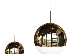 Lumin&aacute;ria de teto pendente globo Simplicity Metal 1 luz ChromeGold lumin&aacute;ria de teto suspensa Modelo 3D