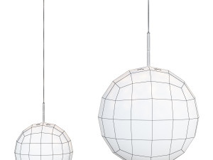 Globe Pendant Ceiling Light Simplicity Metal 1 Light ChromeGold Hanging Ceiling Light Modelo 3D